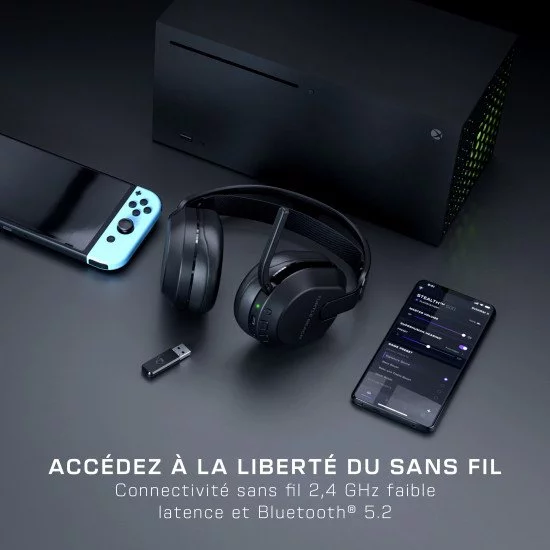 Turtle Beach Casque gaming sans fil Stealth 500 officiel pour Xbox Series X|S, Xbox One et fonctionne via Bluetooth avec les PC, la Switch et mobile - 40 heures de batterie, coussinets en mousse à mémoire de forme et microphone désactivable par basculemen Turtle Beach Casque gaming sans fil Stealth 500 officiel pour Xbox Series X|S, Xbox One et fonctionne via Bluetooth avec les PC, la Switch et mobile - 40 heures de batterie, coussinets en mousse à mémoire de forme et microphone désactivable par basculemen