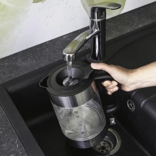 ProfiCook PC-WKS 1322 G bouilloire 1,7 L 2200 W Argent, Noir, Transparent