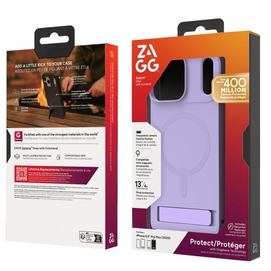 ZAGG Sedona Snap Kickstand coque de protection pour téléphones portables 17,5 cm (6.9") Housse Violet