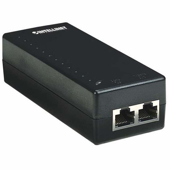 Intellinet Injecteur Power over Ethernet (PoE), 1 port, 48V DC, conforme IEEE 802.3af, Alimentation par Ethernet, garantie de 3 ans