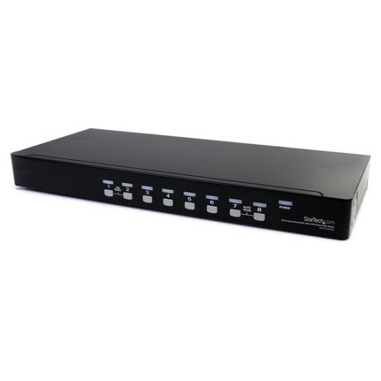 StarTech.com Commutateur USB VGA KVM 8 ports à montage sur rack avec audio (câbles audio inclus)