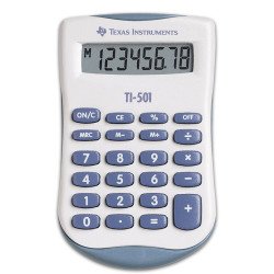Texas Instruments TI-501 calculatrice Poche Calculatrice basique Bleu, Blanc Texas Instruments TI-501 calculatrice Poche Calculatrice basique Bleu, Blanc