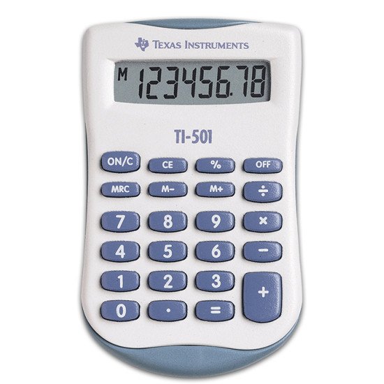 Texas Instruments TI-501 calculatrice Poche Calculatrice basique Bleu, Blanc