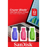 Sandisk Cruzer Blade 3x 32GB lecteur USB flash 32 Go USB Type-A 2.0 Bleu, Vert, Rose Sandisk Cruzer Blade 3x 32GB lecteur USB flash 32 Go USB Type-A 2.0 Bleu, Vert, Rose