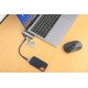 Manhattan Dock/hub de voyage USB-C, 4 ports : HDMI, USB-A, USB-C et audio 3,5 mm, avec Power Delivery (PD) 100 W - nécessite un chargeur USB-C externe (non inclus). Alimenté par USB (aucune alimentation externe requise) lorsque le PD n'est pas utilisé