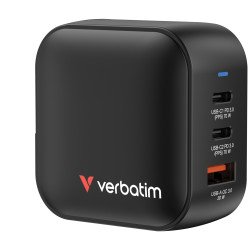 Verbatim Mini GaN Charger 70W Universel Noir Secteur Charge rapide Intérieure Verbatim Mini GaN Charger 70W Universel Noir Secteur Charge rapide Intérieure