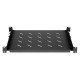 Intellinet Étagère fixe réglable 19", 1U, profondeur 350 mm, rails réglables de 350 à 550 mm, charge max. 20 kg, noire, garantie à vie