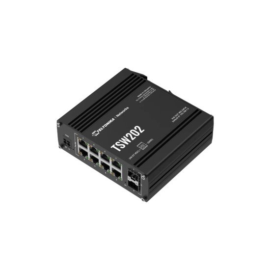 Teltonika TSW202 Géré L2 Gigabit Ethernet (10/100/1000) Connexion Ethernet POE Aluminium, Bleu