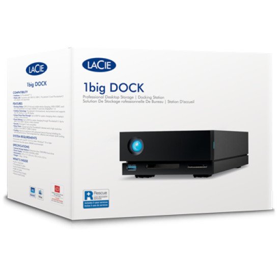 LaCie 1big Dock disque dur externe 24 To Noir