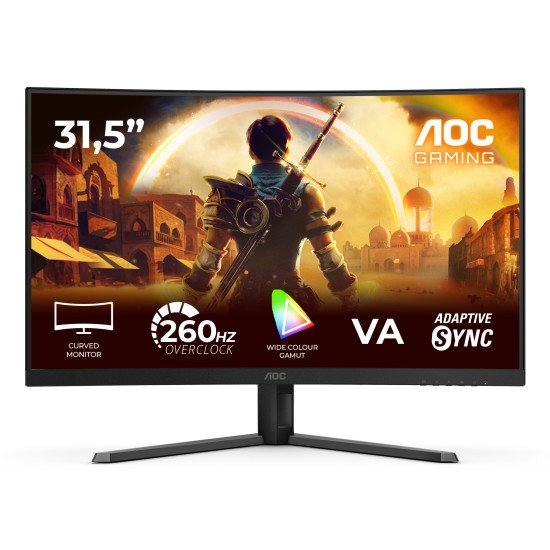 AOC G4 C32G42ZE écran PC 80 cm (31.5") 1920 x 1080 pixels Full HD LED Noir, Rouge