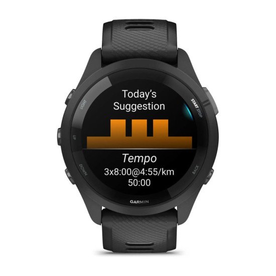 Garmin Forerunner 265 3,3 cm (1.3") AMOLED 46 mm Numérique 416 x 416 pixels Écran tactile Noir Wifi GPS (satellite)