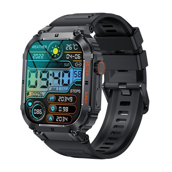 Denver SWC-191B smartwatche et montre de sport 4,98 cm (1.96") IPS Numérique 320 x 386 pixels Écran tactile Noir