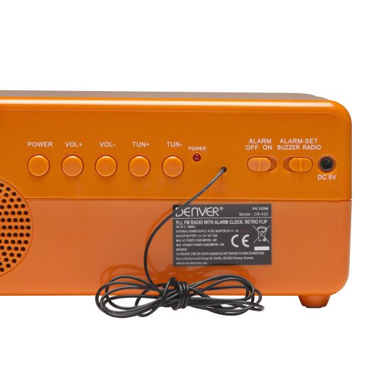Denver CR-425 Radio portable Horloge Analogique et numérique Orange