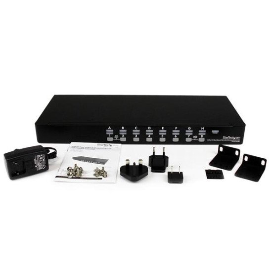 StarTech.com Switch KVM USB VGA à 16 ports avec OSD - Commutateur écran clavier souris à montage en rack 1U