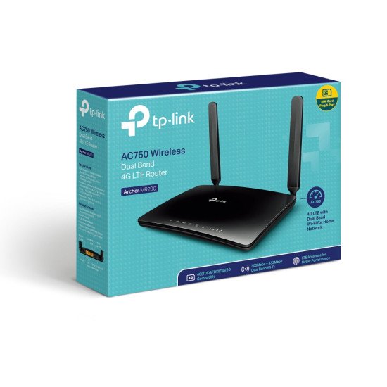 TP-LINK Archer MR200 routeur sans fil Bi-bande (2,4 GHz / 5 GHz) Fast Ethernet 3G 4G Noir