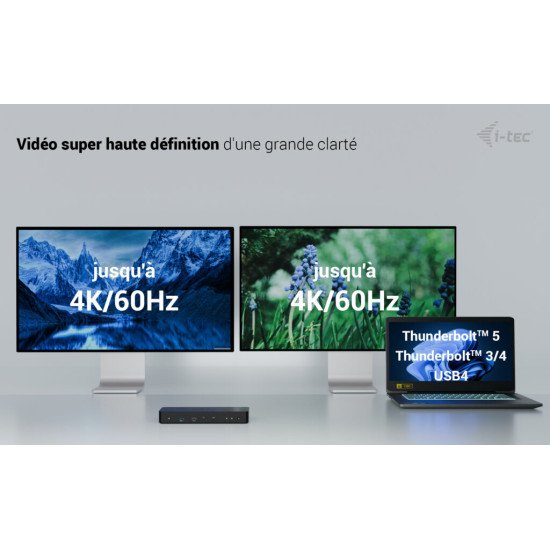i-tec Thunderbolt 4 Intelligent Dual Display Docking Station + Power Delivery 90W