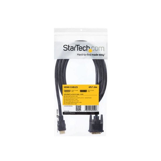 StarTech.com Câble HDMI® vers DVI-D de 1,8m - Mâle / Mâle - Noir