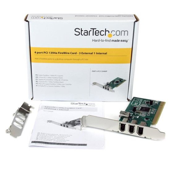 StarTech.com Carte Adaptateur PCI vers 4 Ports FireWire400 1394a 6 Broches