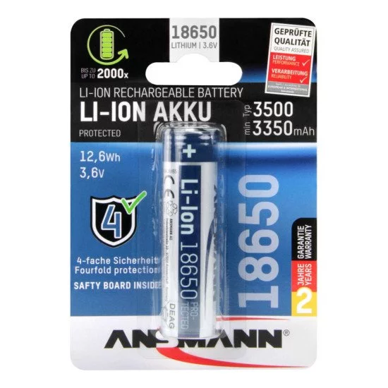 Ansmann 1307-0001 pile domestique Batterie rechargeable 18650 Lithium-Ion (Li-Ion) Ansmann 1307-0001 pile domestique Batterie rechargeable 18650 Lithium-Ion (Li-Ion)