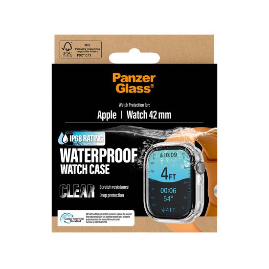 PanzerGlass ® Waterproof Full Body Case Transparent Apple Watch Series 11 | 10 | 42mm Protection d'écran transparent 1 pièce(s)