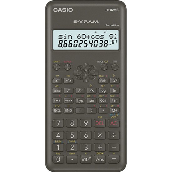 Casio FX-82MS-2 calculatrice Poche Calculatrice scientifique Noir