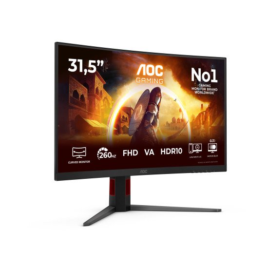 AOC G4 C32G4Z écran PC 80 cm (31.5") 1920 x 1080 pixels Full HD LCD Noir, Rouge