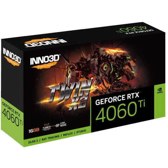 Inno3D N406T2-16D6-178055N carte graphique NVIDIA GeForce RTX 4060 Ti 16 Go GDDR6 Inno3D N406T2-16D6-178055N carte graphique NVIDIA GeForce RTX 4060 Ti 16 Go GDDR6