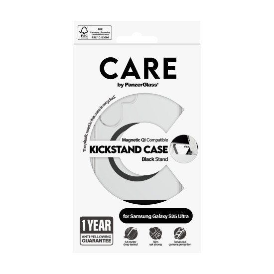 PanzerGlass CARE by ® Feature Case Transparent w. Black Kickstand & Qi Compatible Samsung Galaxy S25 Ultra coque de protection pour téléphones portables Housse PanzerGlass CARE by ® Feature Case Transparent w. Black Kickstand & Qi Compatible Samsung Galaxy S25 Ultra coque de protection pour téléphones portables Housse