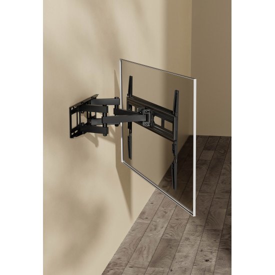 Manhattan Support mural pour TV/moniteurs (Bras articulé), écrans 32" à 65", Compatibilité VESA : de 100x100 à 600x400 mm (vérifiez les dimensions des quatre trous de fixation à l'arrière), charge max. 40 kg, noir