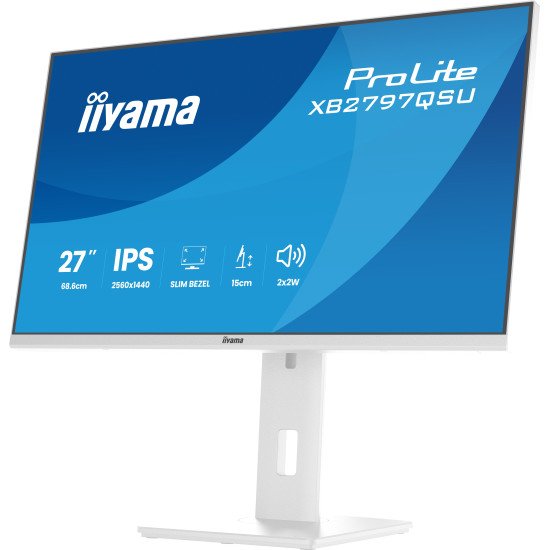 iiyama ProLite XB2797QSU-W1 écran PC 68,6 cm (27") 2560 x 1440 pixels Quad HD LED Blanc