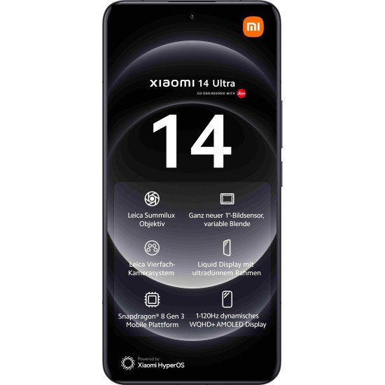 Xiaomi 14 Ultra 17,1 cm (6.73") Double SIM 5G USB Type-C 16 Go 512 Go 5000 mAh Noir Xiaomi 14 Ultra 17,1 cm (6.73") Double SIM 5G USB Type-C 16 Go 512 Go 5000 mAh Noir