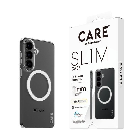 PanzerGlass CARE™ by ® SL1M Case Transparent w. Qi Samsung Galaxy S26+ coque de protection pour téléphones portables 17 cm (6.7") Housse