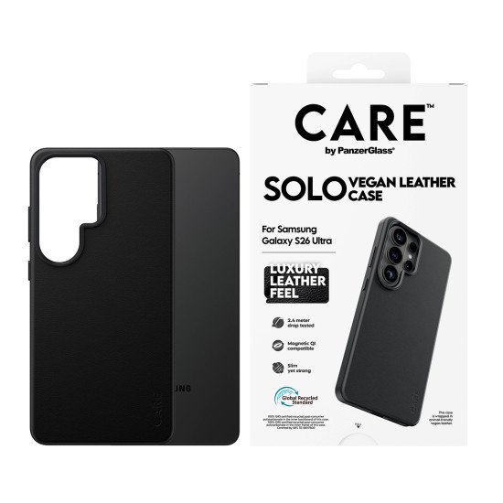 PanzerGlass CARE™ by ® Solo Case Black w. Qi Samsung Galaxy S26 Ultra coque de protection pour téléphones portables Housse Noir