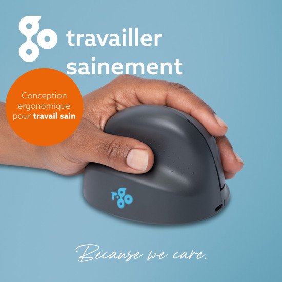 R-Go Tools Souris verticale R-Go HE Basic, souris ergonomique, taille moyenne (longueur de la main : 165-185 mm), pour gauchers, Bluetooth