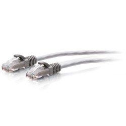 C2G Câble de raccordement Ethernet fin Cat6a non blindé (UTP) avec protection anti-accrochage de 0,6 m - Gris
