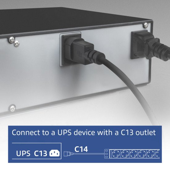 ACT Rallonge PDU 19" C14 IEC60320 avec 8 prises de type F, 3m H05VV-F 3G1.0 ACT Rallonge PDU 19" C14 IEC60320 avec 8 prises de type F, 3m H05VV-F 3G1.0