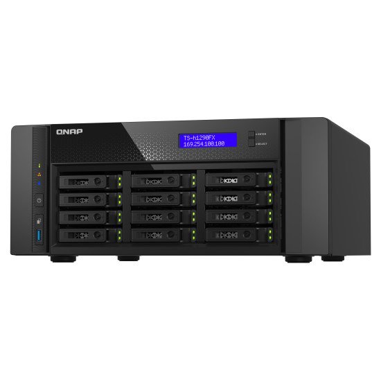 QNAP TS-h1290FX NAS Tower EPYC 7302P 128 Go DDR4 0 To QuTS hero Noir