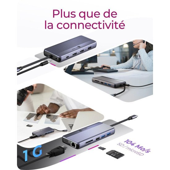 ICY BOX IB-DK4062-CPD Avec fil USB 3.2 Gen 1 (3.1 Gen 1) Type-C Anthracite