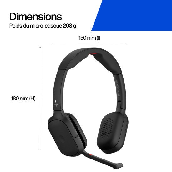 HP Poly Micro-casque Focus 625 + socle de charge sans fil