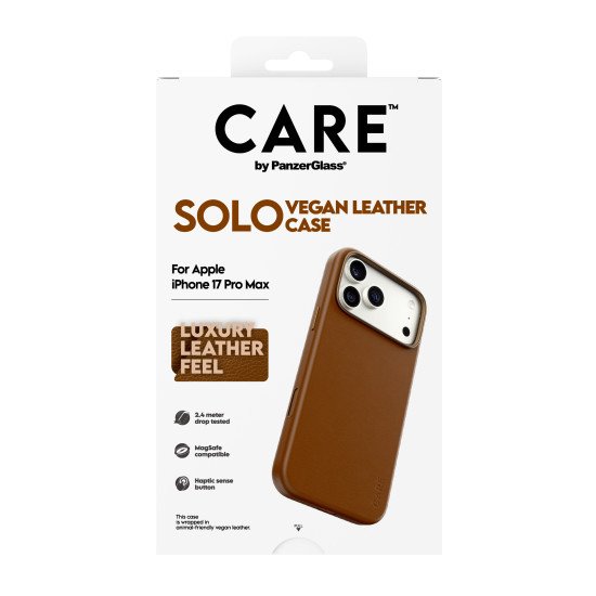 PanzerGlass CARE™ by ® Solo Case Brown iPhone 17 Pro Max coque de protection pour téléphones portables Housse Marron