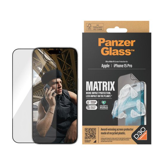 PanzerGlass UWF Matrix with D30 (Rec. PET) Protection d'écran transparent Apple 1 pièce(s)