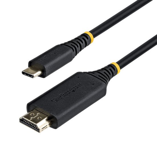StarTech.com Câble Adaptateur USB-C vers HDMI de 1m, Connecteur HDMI à Verrouillage, 4K 60Hz, Compatible Thunderbolt, HDR, Câble Unidirectionnel pour MacBook, Dell, HP, Lenovo