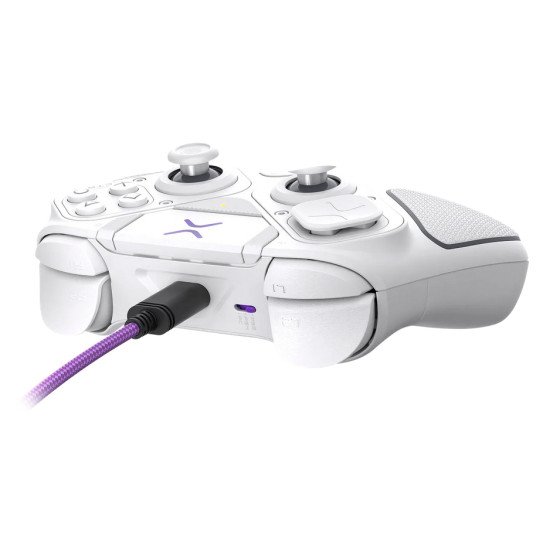 Turtle Beach Victrix Pro BFG Reloaded Blanc PlayStation Manette de gaming modulaire sans fil w/Bluetooth, module Fightpad et effet Hall pour PlayStation 5, PlayStation 4 et PC