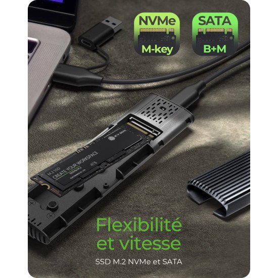 ICY BOX IB-1808MCT-CU31 Enceinte ssd Noir M.2 ICY BOX IB-1808MCT-CU31 Enceinte ssd Noir M.2