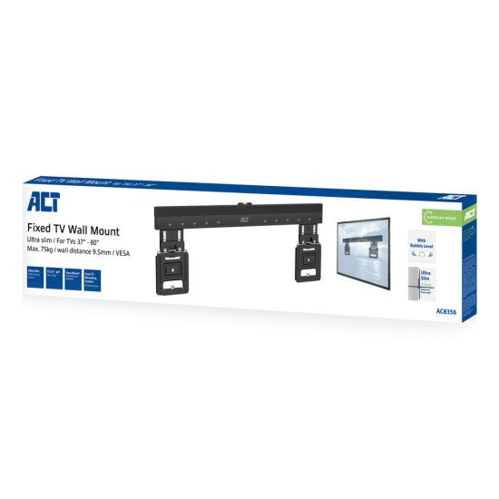 ACT Support mural fixe pour téléviseur, 37« à 80 », ultra mince, VESA