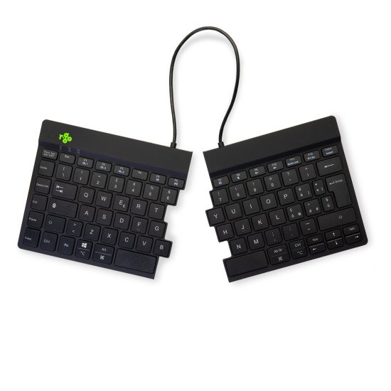 R-Go Tools Clavier ergonomique R-Go Split Break avec logiciel de pause, clavier ergonomique divisé, QWERTY (IT), bluetooth, noir
