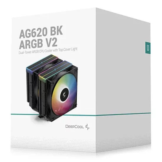 DeepCool AG620 BK ARGB V2 Carte SIM, Carte-mère Refroidisseur d'air 12 cm Noir 1 pièce(s) DeepCool AG620 BK ARGB V2 Carte SIM, Carte-mère Refroidisseur d'air 12 cm Noir 1 pièce(s)
