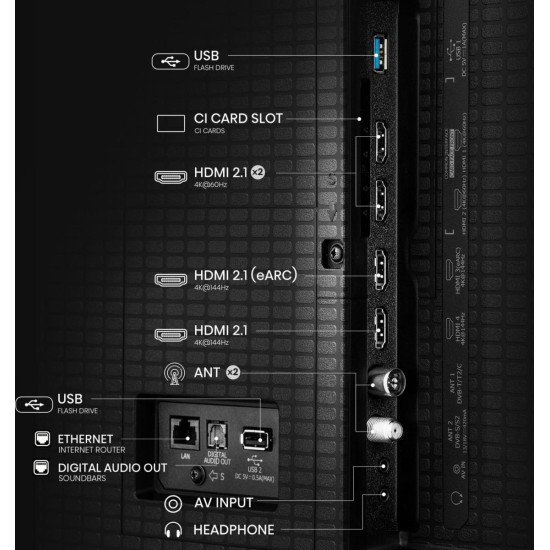 Hisense 65U7Q 165,1 cm (65") 4K Ultra HD Smart TV Wifi Noir 500 cd/m²
