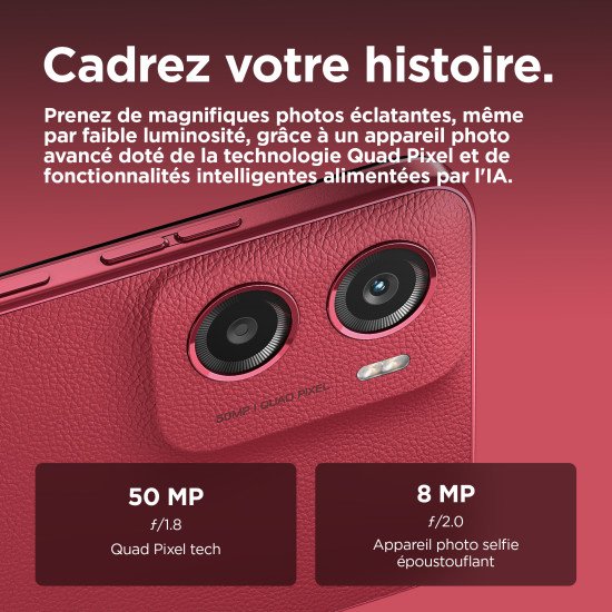 Motorola moto g05 16,9 cm (6.67") Double SIM Android 15 4G USB Type-C 4 Go 64 Go 5200 mAh Rouge Motorola moto g05 16,9 cm (6.67") Double SIM Android 15 4G USB Type-C 4 Go 64 Go 5200 mAh Rouge