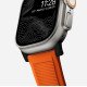 Nomad Rugged Bande Orange, Noir Acier inoxydable, Caoutchouc